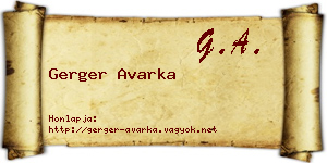 Gerger Avarka névjegykártya